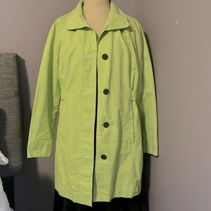 Eddie Bauer lime green spring rain jacket, size medium